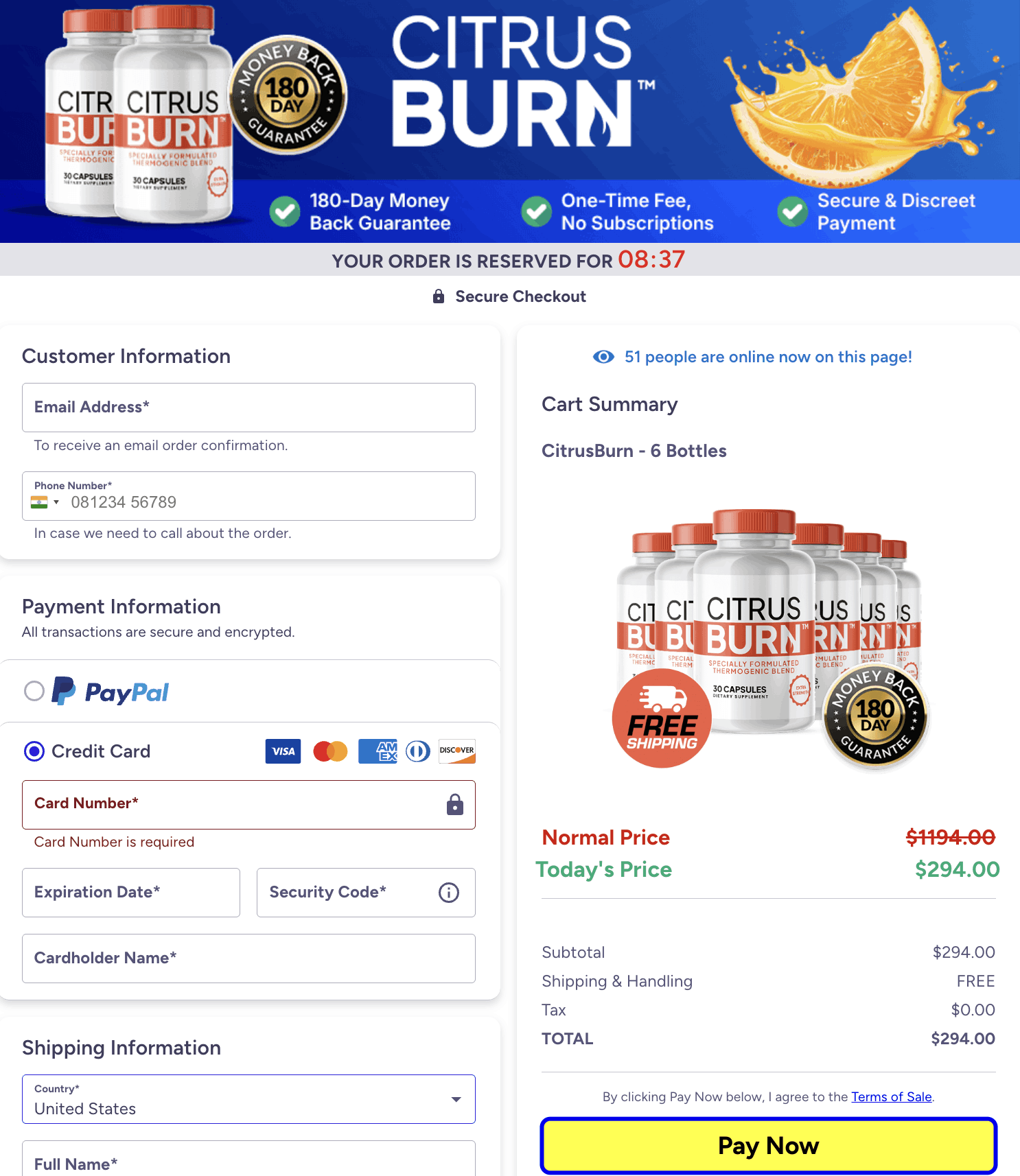 citrus burn-order-page